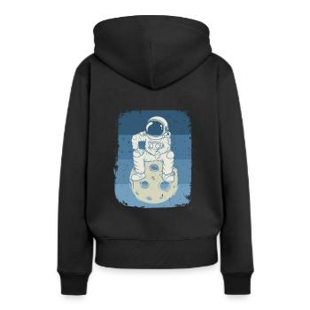 Astronaute Retro Universe Vintage Space Indie - Sweat à capuche Premium bio Femme - noir - Dos - Julia (174cm)