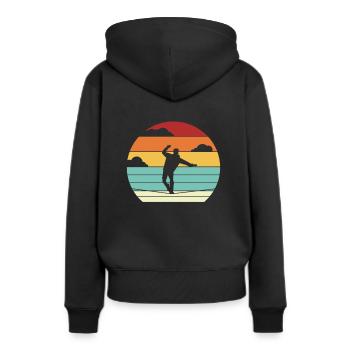 Slackline Slackliner Balancing Slackline - Sweat à capuche Premium bio Femme - noir - Dos - Julia (174cm)