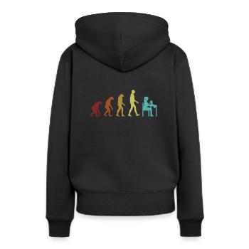 Schneider Tailor Evolution Maßschneider Schneider - Frauen Premium Bio Hoodie - Schwarz - Hinten - Julia (174cm)