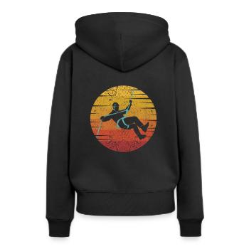 Sportklettern Speedklettern Alpinklettern Kraxler - Frauen Premium Bio Hoodie - Schwarz - Hinten - Julia (174cm)