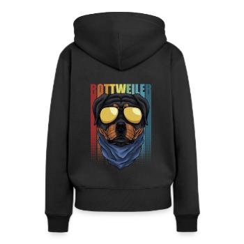 Vierbeiner Wauwau Rüde Hundebesitzer Rottweiler - Frauen Premium Bio Hoodie - Schwarz - Hinten - Julia (174cm)