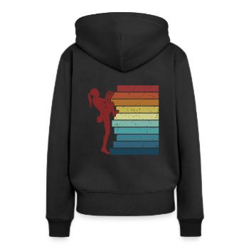 Bouldern Sportklettern Speedklettern Kraxler - Frauen Premium Bio Hoodie - Schwarz - Hinten - Julia (174cm)