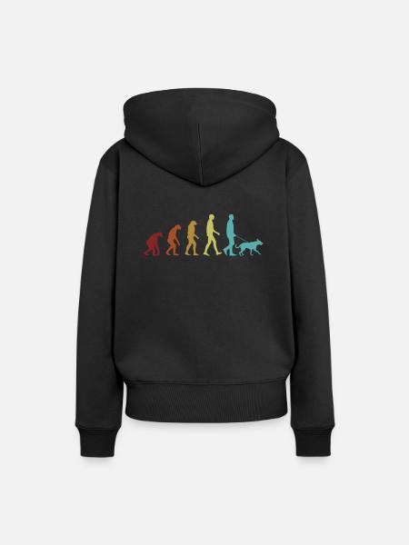 Dog Evolution Vierbeiner Wauwau Rüde - Frauen Premium Bio Hoodie - Schwarz