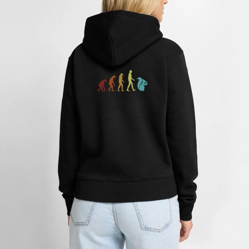 Squirrel Evolution Fox Eastern Gray Japanese Women’s Premium Organic Hoodie