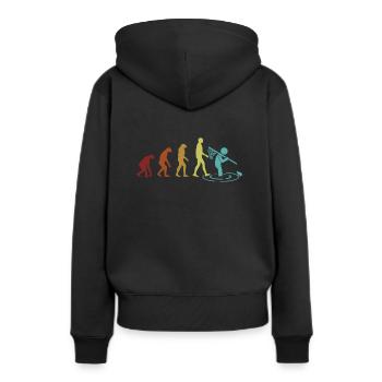 Frog Catching Evolution Kröte Kaulquappe Frosch - Frauen Premium Bio Hoodie - Schwarz - Hinten - Julia (174cm)