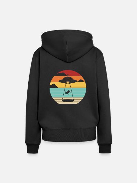 Conspiracy Außerirdischer Ufo - Frauen Premium Bio Hoodie - Schwarz