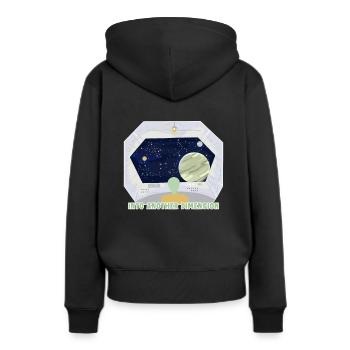 Dans une autre dimension extraterrestre OVNI - Sweat à capuche Premium bio Femme - noir - Dos - Julia (174cm)