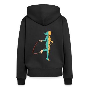 Vitesse de saut rétro saut saut professionnel - Sweat à capuche Premium bio Femme - noir - Dos - Julia (174cm)