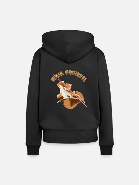 Ninja Squirrel Squirrel Fuchshörnchen Eichhörnchen - Frauen Premium Bio Hoodie - Schwarz