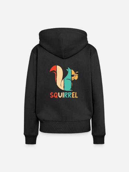 Retro Grauhörnchen Squirrel Fuchshörnchen - Frauen Premium Bio Hoodie - Schwarz