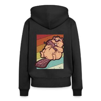 Retro Eurasischer Castor Canadensis Nordamerikanisch - Frauen Premium Bio Hoodie - Schwarz - Hinten - Julia (174cm)