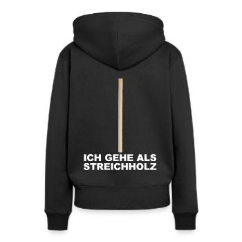 Karneval Fasching Fastnacht Kostüm Streichholz - Frauen Premium Bio Hoodie - Schwarz - Hinten - Julia (174cm)