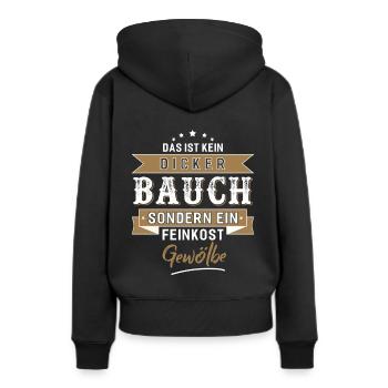 Das Ist Kein Dicker Bauch - Frauen Premium Bio Hoodie - Schwarz - Hinten - Julia (174cm)