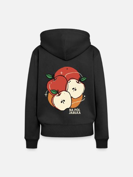 Ein halber Apfel - Frauen Premium Bio Hoodie - Schwarz