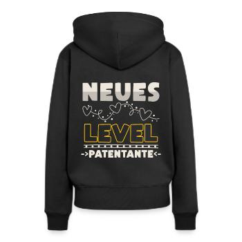 Neues Level Patentante Taufpatin - Frauen Premium Bio Hoodie - Schwarz - Hinten - Julia (174cm)