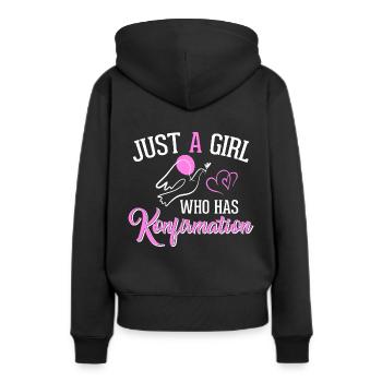 Just a girl who has Konfirmation - Frauen Premium Bio Hoodie - Schwarz - Hinten - Julia (174cm)
