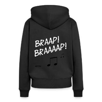 Super Moto Hoodie "braaaap!" - Sweat à capuche Premium bio Femme - noir - Dos - Julia (174cm)