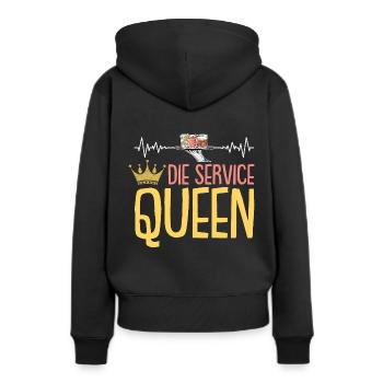 Kellnerin Service Herzschlag Bedienung Servicekraf - Frauen Premium Bio Hoodie - Schwarz - Hinten - Julia (174cm)