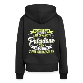 Patentante Glück Spruch Taufpatin - Frauen Premium Bio Hoodie - Schwarz - Hinten - Julia (174cm)