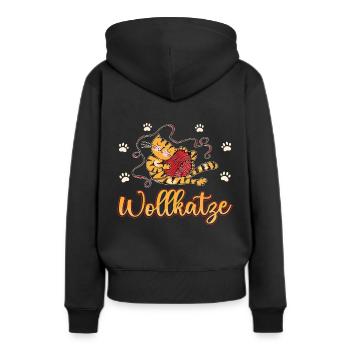 Stricken Wolle Katze Häkeln Strickerin - Frauen Premium Bio Hoodie - Schwarz - Hinten - Julia (174cm)