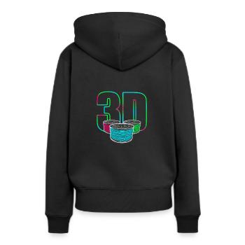3D Impression 3D Impression 3D Impression 3D - Sweat à capuche Premium bio Femme - noir - Dos - Julia (174cm)