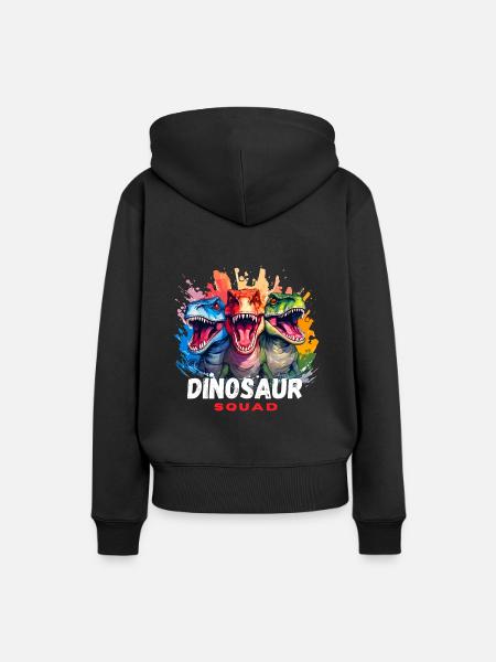 Dinosaur Squad - Frauen Premium Bio Hoodie - Schwarz