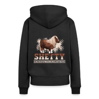 Shetty Spruch Shetland Pony reiten - Frauen Premium Bio Hoodie - Schwarz - Hinten - Julia (174cm)