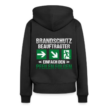 Brandschutzbeauftragter Brandschutz Pfeile - Frauen Premium Bio Hoodie - Schwarz - Hinten - Julia (174cm)