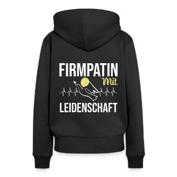 Firmpatin mit Leidenschaft Firmung - Frauen Premium Bio Hoodie - Schwarz - Hinten - Julia (174cm)