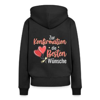 Konfirmation die Besten Wünsche Konfirmand - Frauen Premium Bio Hoodie - Schwarz - Hinten - Julia (174cm)