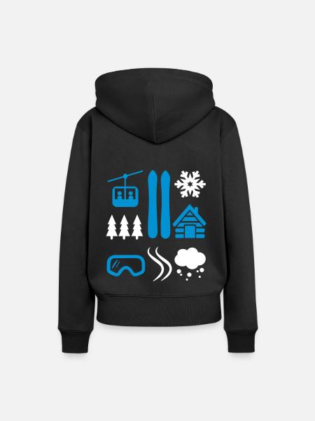 SKI - Frauen Premium Bio Hoodie - Schwarz