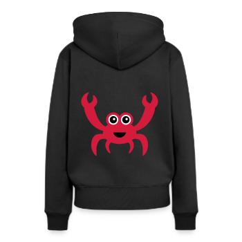 Fröhliche Krabbe mit Kulleraugen - Frauen Premium Bio Hoodie - Schwarz - Hinten - Julia (174cm)