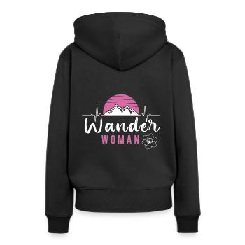 Wander Woman pour randonneuse et alpiniste - Sweat à capuche Premium bio Femme - noir - Dos - Julia (174cm)