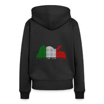 Ride 2 Live - Frauen Premium Bio Hoodie - Schwarz - Hinten - Julia (174cm)