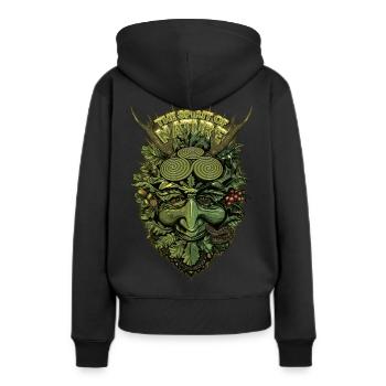 The Spirit of Nature II - Frauen Premium Bio Hoodie - Schwarz - Hinten - Julia (174cm)