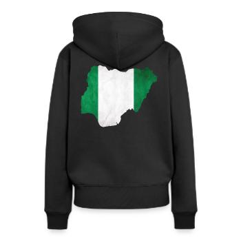 Nigeria - Frontière nationale dans le drapeau national - Sweat à capuche Premium bio Femme - noir - Dos - Julia (174cm)