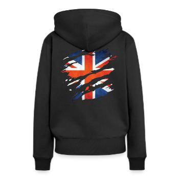 great britain 1 01 - Frauen Premium Bio Hoodie - Schwarz - Hinten - Julia (174cm)