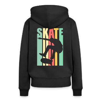 Planche à roulettes - patinage - patinage - Sweat à capuche Premium bio Femme - noir - Dos - Julia (174cm)