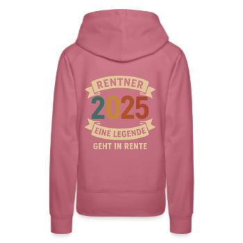 Legende geht 2025 in Rente - Frauen Premium Bio Hoodie - Malve - Hinten - Isabella (175cm)