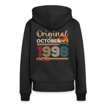 25th Birthday Husband Original October Vintage 1998 - Women’s Premium Organic Hoodie - black - Back - Julia (174cm)