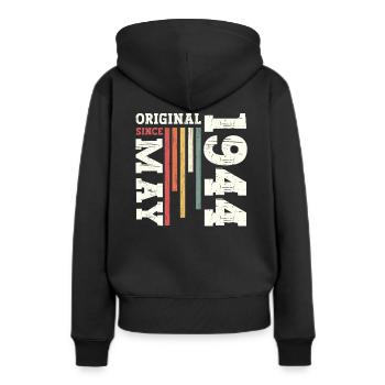 Original Mai 1944 Jahrgang 1944 Geburtstag 1944 - Frauen Premium Bio Hoodie - Schwarz - Hinten - Julia (174cm)