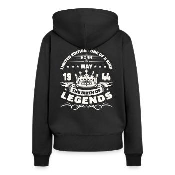 Legende Mai 1944 Jahrgang 1944 Geburtstag 1944 - Frauen Premium Bio Hoodie - Schwarz - Hinten - Julia (174cm)