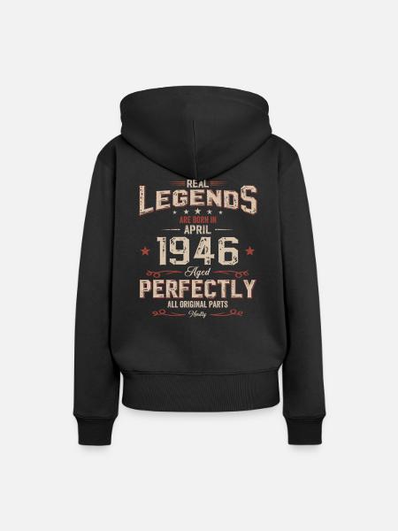 80. Geburtstag Geschenk Mann Vintage April 1946 - Ekologisk premiumluvtröja dam - svart