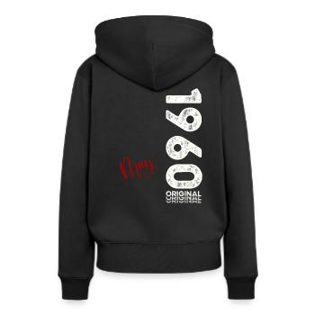 65ème Anniversaire Original Mai Millésime 1960 - Sweat à capuche Premium bio Femme - noir - Dos - Julia (174cm)