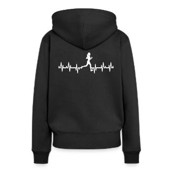 T-shirt Women Running Heartbeat - Sweat à capuche Premium bio Femme - noir - Dos - Julia (174cm)