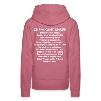 Chemikant Chemikantin Chemie Chemische Industrie - Frauen Premium Bio Hoodie - Malve - Hinten - Isabella (175cm)
