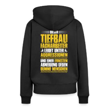 Tiefbaufacharbeiter Tiefbau Spezialtiefbauer - Frauen Premium Bio Hoodie - Schwarz - Hinten - Julia (174cm)
