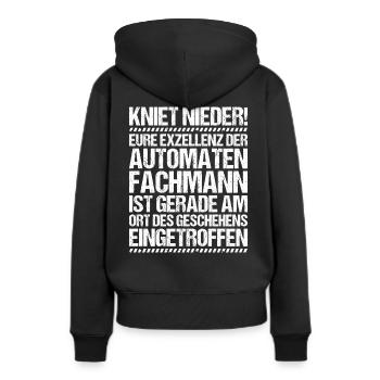 Automatenfachmann Automatenfachfrau Automaten - Frauen Premium Bio Hoodie - Schwarz - Hinten - Julia (174cm)