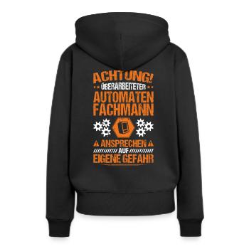 Automatenfachmann Automatenfachfrau Automaten - Frauen Premium Bio Hoodie - Schwarz - Hinten - Julia (174cm)