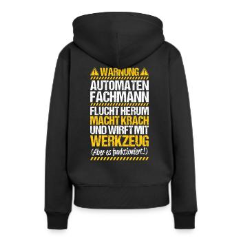 Automatenfachmann Automatenfachfrau Automaten - Frauen Premium Bio Hoodie - Schwarz - Hinten - Julia (174cm)